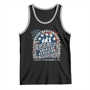 Proud Descendant American Revolution Tank Top 1775 to 1783 Patriotic Heritage TS02 Black Athletic Heather Print Your Wear