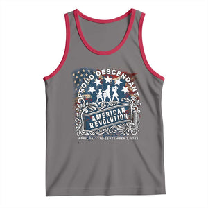 Proud Descendant American Revolution Tank Top 1775 to 1783 Patriotic Heritage TS02 Deep Heather Red Print Your Wear