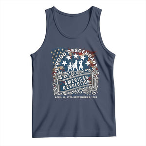 Proud Descendant American Revolution Tank Top 1775 to 1783 Patriotic Heritage TS02 Navy Print Your Wear