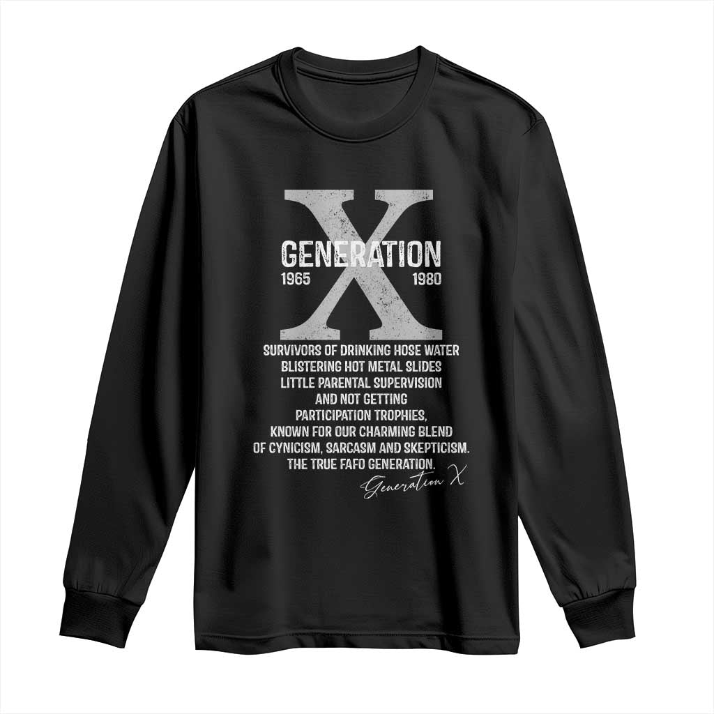 Proud Gen X 1965 to 1980 Long Sleeve Shirt Vintage Generation X TS11 Black Print Your Wear