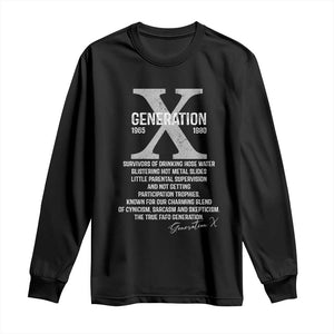 Proud Gen X 1965 to 1980 Long Sleeve Shirt Vintage Generation X TS11 Black Print Your Wear