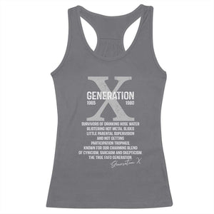 Proud Gen X 1965 to 1980 Racerback Tank Top Vintage Generation X TS11 Charcoal Print Your Wear