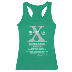 Proud Gen X 1965 to 1980 Racerback Tank Top Vintage Generation X TS11 Irish Green Print Your Wear