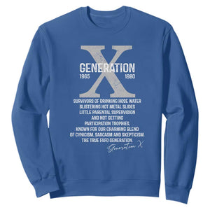 Proud Gen X 1965 to 1980 Sweatshirt Vintage Generation X TS11 Royal Blue Print Your Wear