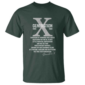 Proud Gen X 1965 to 1980 T Shirt Vintage Generation X TS11 Dark Forest Green Print Your Wear