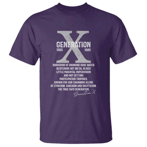 Proud Gen X 1965 to 1980 T Shirt Vintage Generation X TS11 Purple Print Your Wear