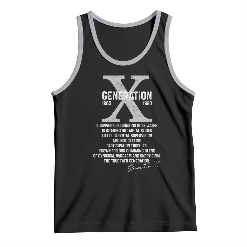 Proud Gen X 1965 to 1980 Tank Top Vintage Generation X TS11 Black Athletic Heather Print Your Wear