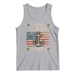 Proud US Navy Daddy Tank Top Vintage American Flag Anchor TS11 Athletic Heather Print Your Wear