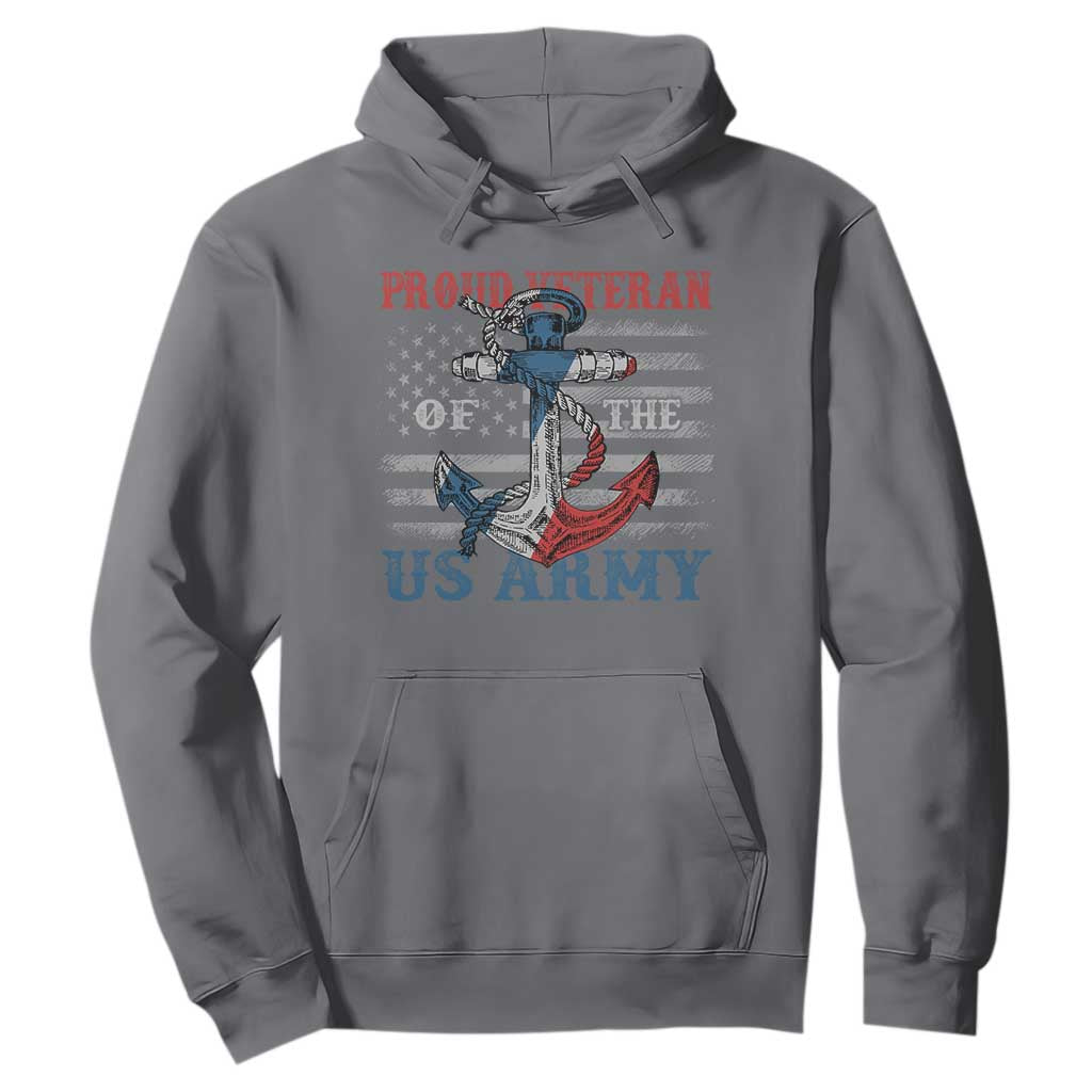 Proud Veteran Of The US Army Hoodie Vintage American Flag Anchor TS11 Charcoal Print Your Wear