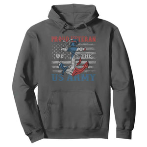Proud Veteran Of The US Army Hoodie Vintage American Flag Anchor TS11 Dark Heather Print Your Wear