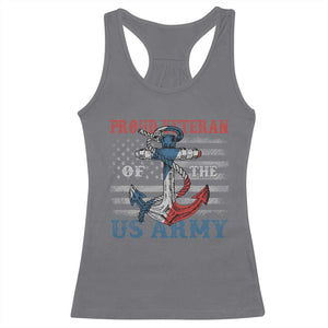 Proud Veteran Of The US Army Racerback Tank Top Vintage American Flag Anchor TS11 Charcoal Print Your Wear