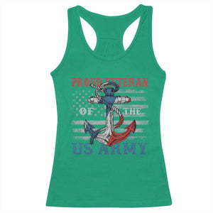 Proud Veteran Of The US Army Racerback Tank Top Vintage American Flag Anchor TS11 Irish Green Print Your Wear