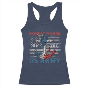 Proud Veteran Of The US Army Racerback Tank Top Vintage American Flag Anchor TS11 Navy Print Your Wear
