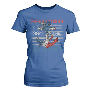 Proud Veteran Of The US Army T Shirt For Women Vintage American Flag Anchor TS11 Royal Blue Print Your Wear