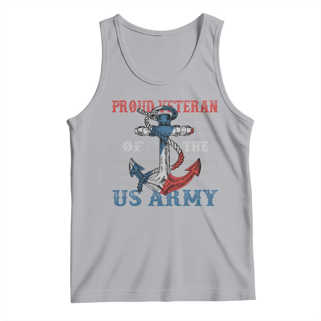 Proud Veteran Of The US Army Tank Top Vintage American Flag Anchor TS11 Athletic Heather Print Your Wear