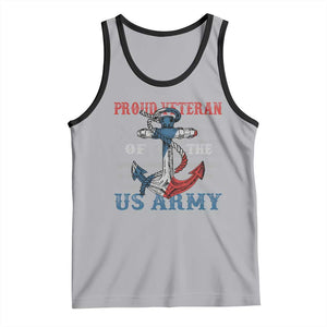 Proud Veteran Of The US Army Tank Top Vintage American Flag Anchor TS11 Athletic Heather Black Print Your Wear