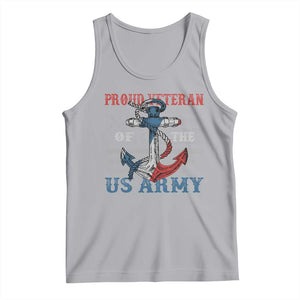 Proud Veteran Of The US Army Tank Top Vintage American Flag Anchor TS11 Athletic Heather Print Your Wear