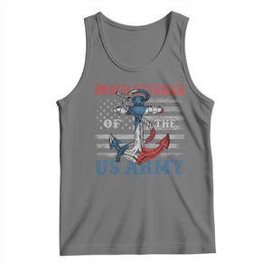 Proud Veteran Of The US Army Tank Top Vintage American Flag Anchor TS11 Black Heather Print Your Wear