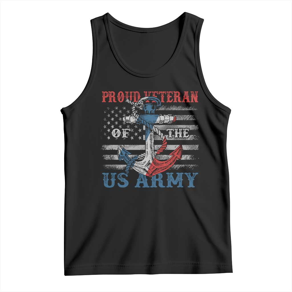 Proud Veteran Of The US Army Tank Top Vintage American Flag Anchor TS11 Black Print Your Wear