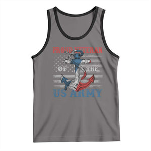 Proud Veteran Of The US Army Tank Top Vintage American Flag Anchor TS11 Deep Heather Black Print Your Wear