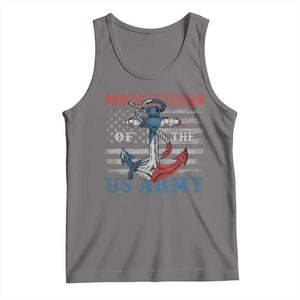 Proud Veteran Of The US Army Tank Top Vintage American Flag Anchor TS11 Deep Heather Print Your Wear