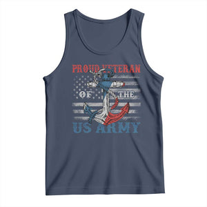 Proud Veteran Of The US Army Tank Top Vintage American Flag Anchor TS11 Navy Print Your Wear