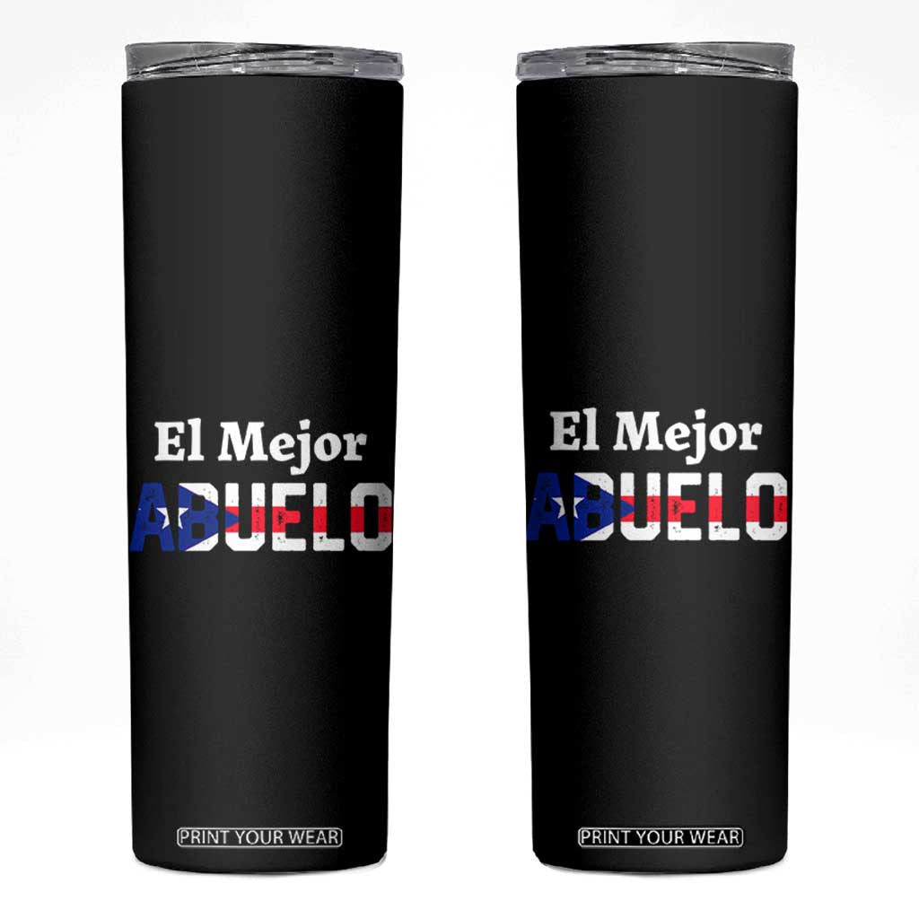 Puerto Rico Grandpa Skinny Tumbler La Mejor Abuelo Grandpa Father's Day Gift TB10 Black Print Your Wear