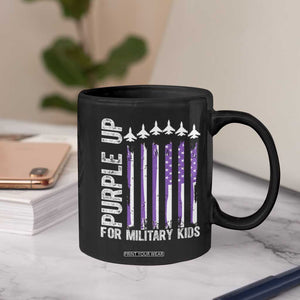 Purple Up For Military Kids Coffee Mug American Flag Air Force Military Child Month TS02 Print Your Wear