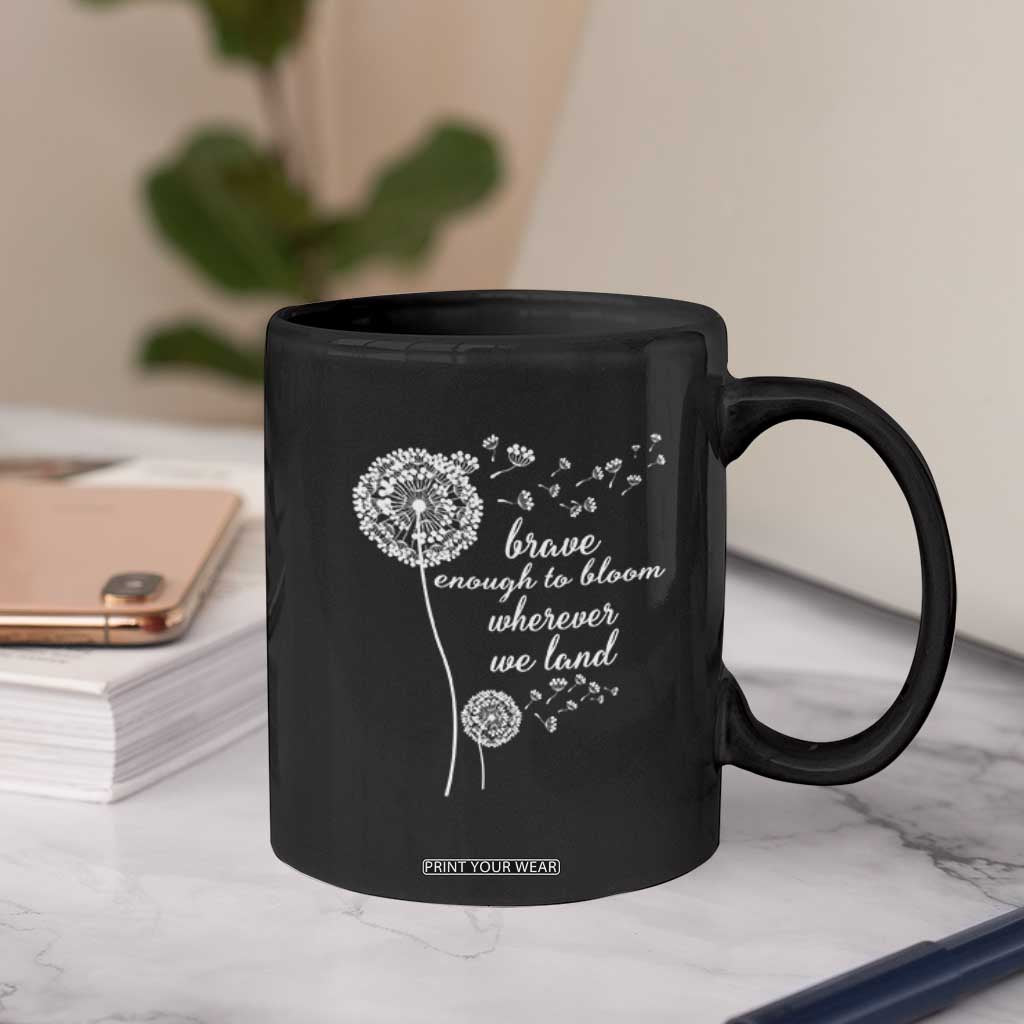 Purple Up For Military Kids Coffee Mug Brave Enough To Bloom Wherever We Land Month of Military Child TS02 Print Your Wear