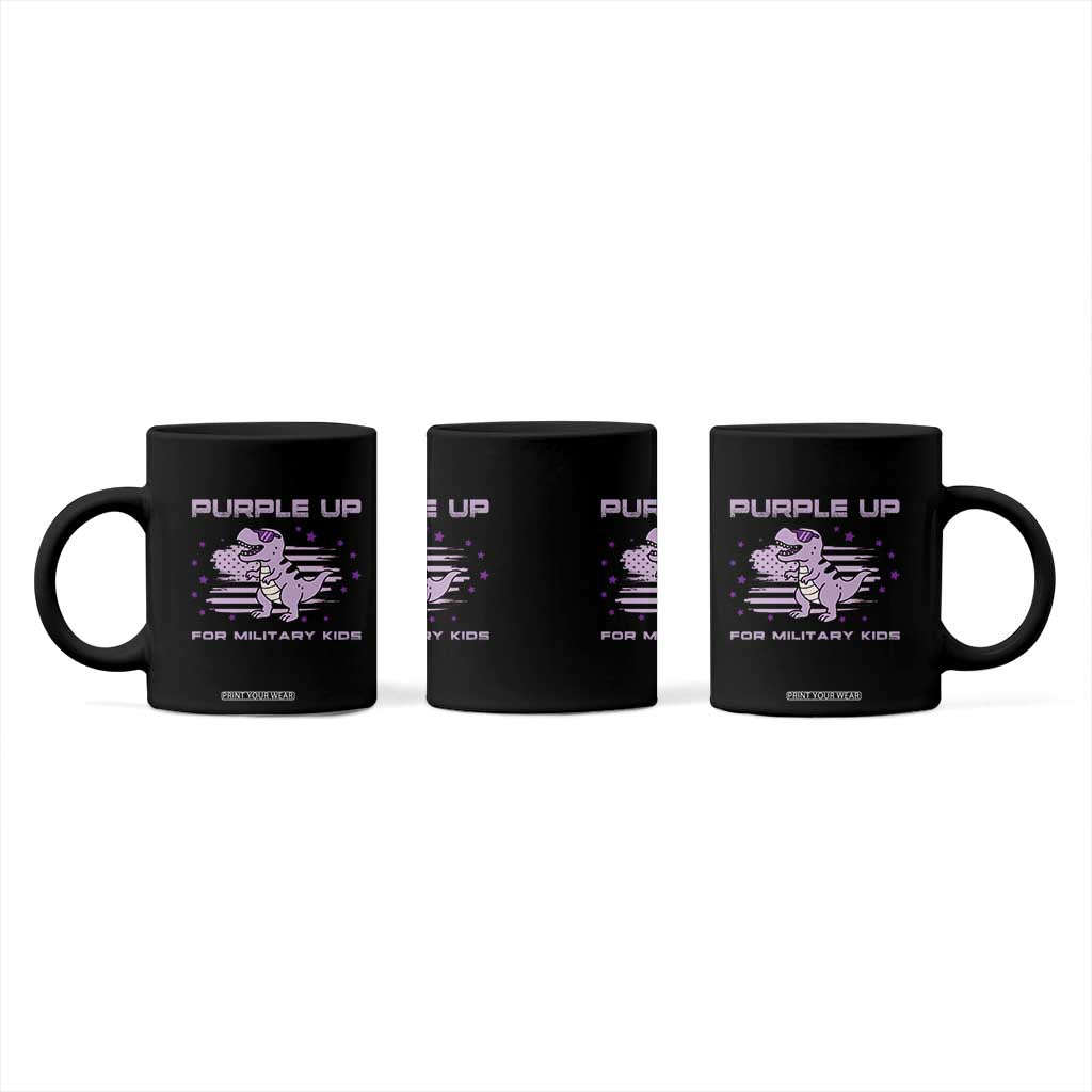Purple Up For Military Kids Coffee Mug Military Child Month Army Dinosaur Dino TS10 Print Your Wear