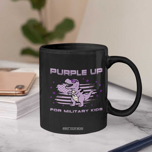 Purple Up For Military Kids Coffee Mug Military Child Month Army Dinosaur Dino TS10 Print Your Wear