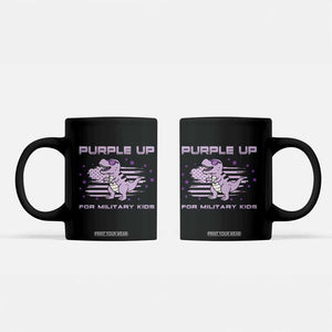 Purple Up For Military Kids Coffee Mug Military Child Month Army Dinosaur Dino TS10 Black Print Your Wear