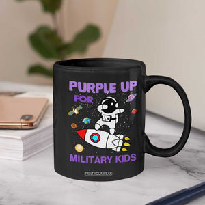 Purple Up For Military Kids Coffee Mug Military Child Month Astronaut Outer Space TS02 Print Your Wear