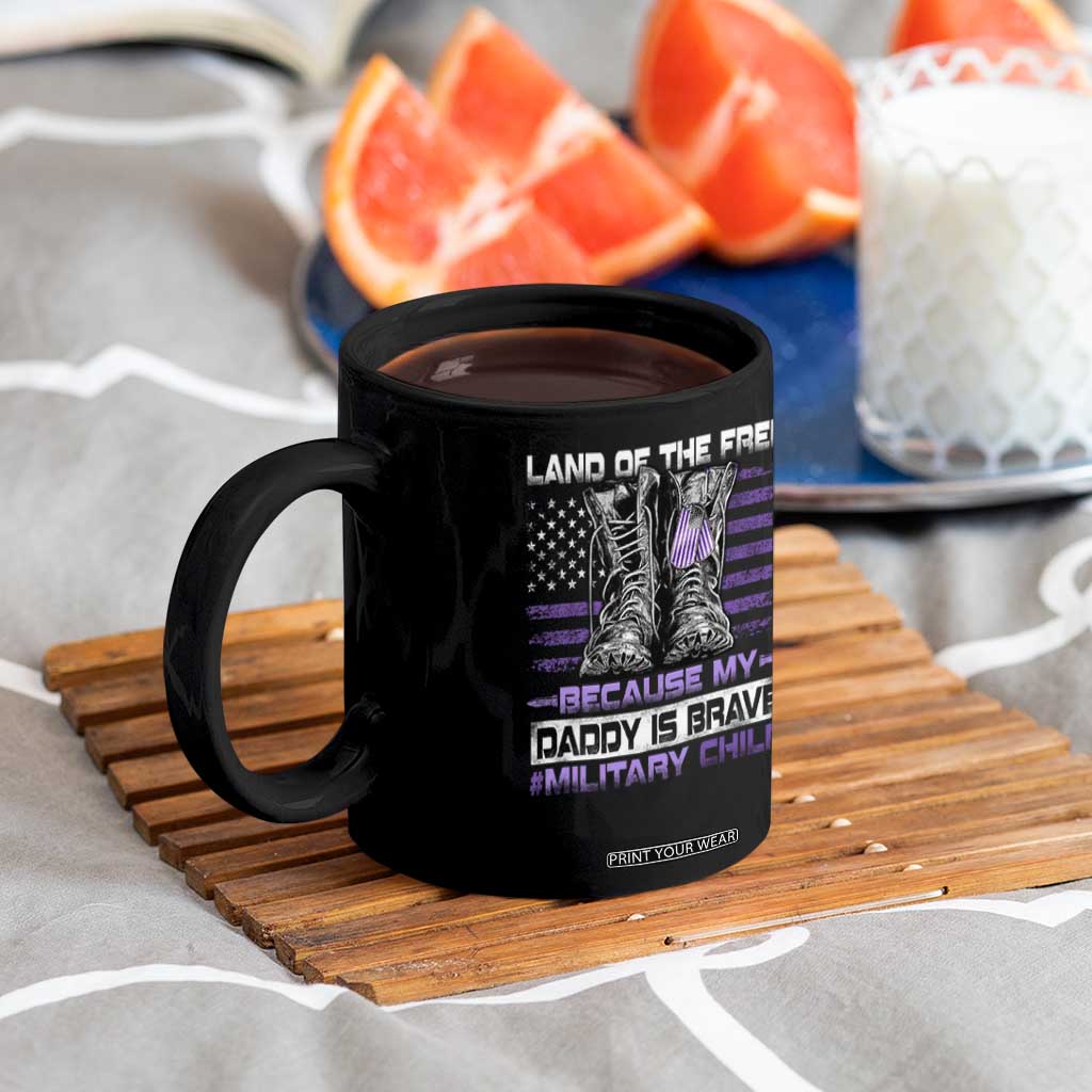 Purple Up For Military Kids Coffee Mug Military Child Month My Daddy Is Brave TS10 Print Your Wear