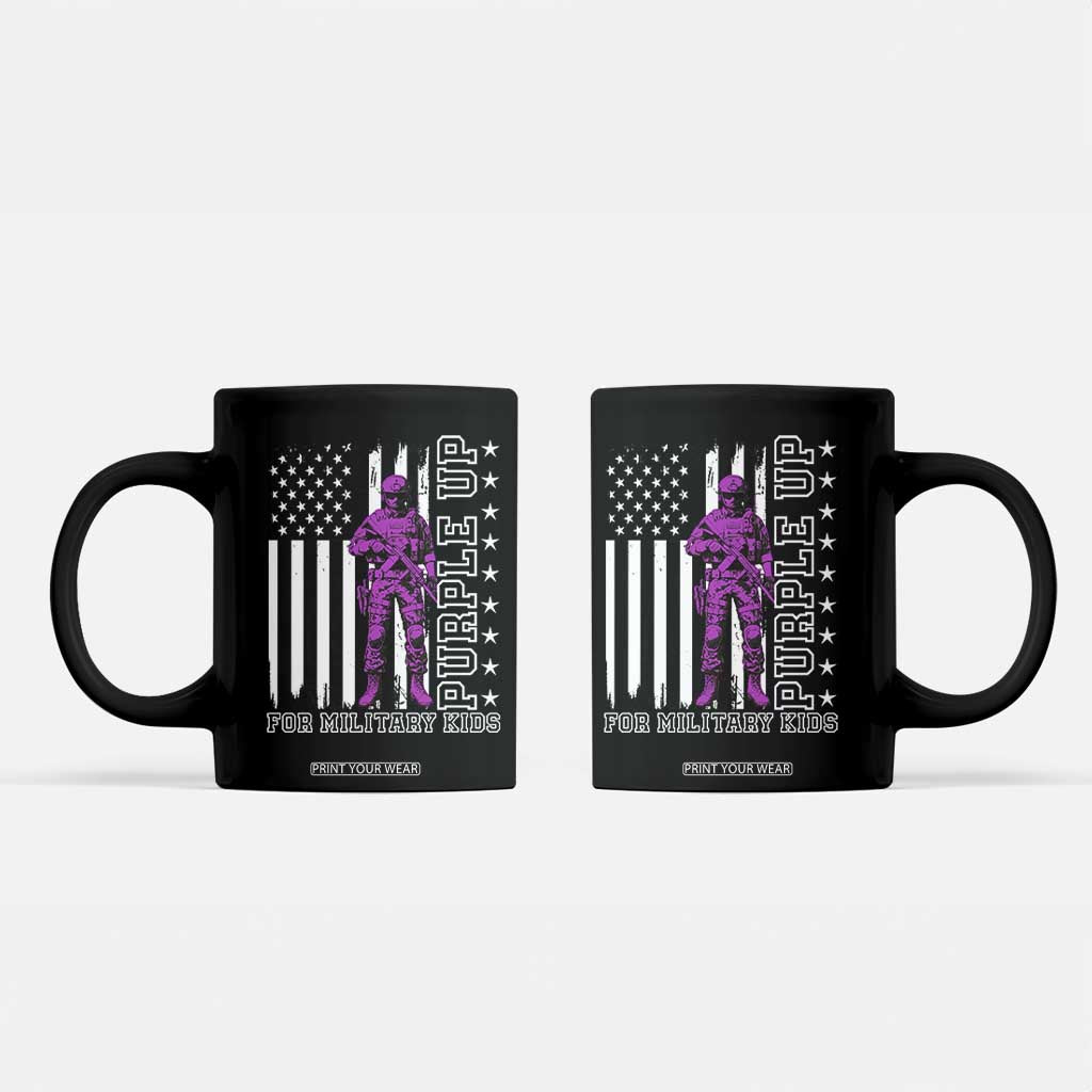 Purple Up For Military Kids Coffee Mug Military Child Month TS02 Black Print Your Wear