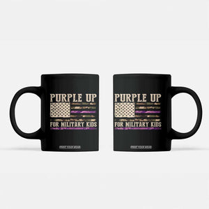 Purple Up For Military Kids Coffee Mug Military Child Month USA Flag Camouflage TS02 Black Print Your Wear