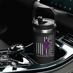 Purple Up For Military Kids Flip Straw Tumbler Military Child Month TS02 Print Your Wear
