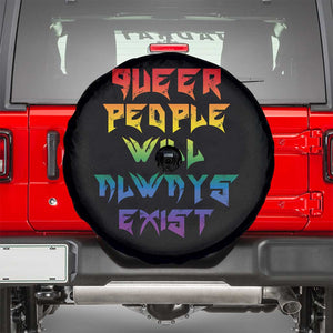 Queer Pride Spare Tire Cover Queer People Will Always Exist LGBTQIA Gay Ally TS10 Black Print Your Wear
