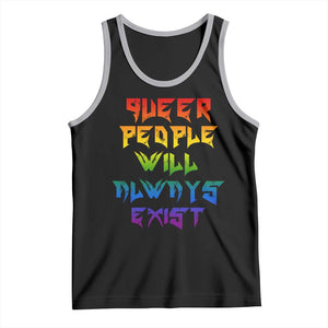 Queer Pride Tank Top Queer People Will Always Exist LGBTQIA Gay Ally TS10 Black Athletic Heather Print Your Wear