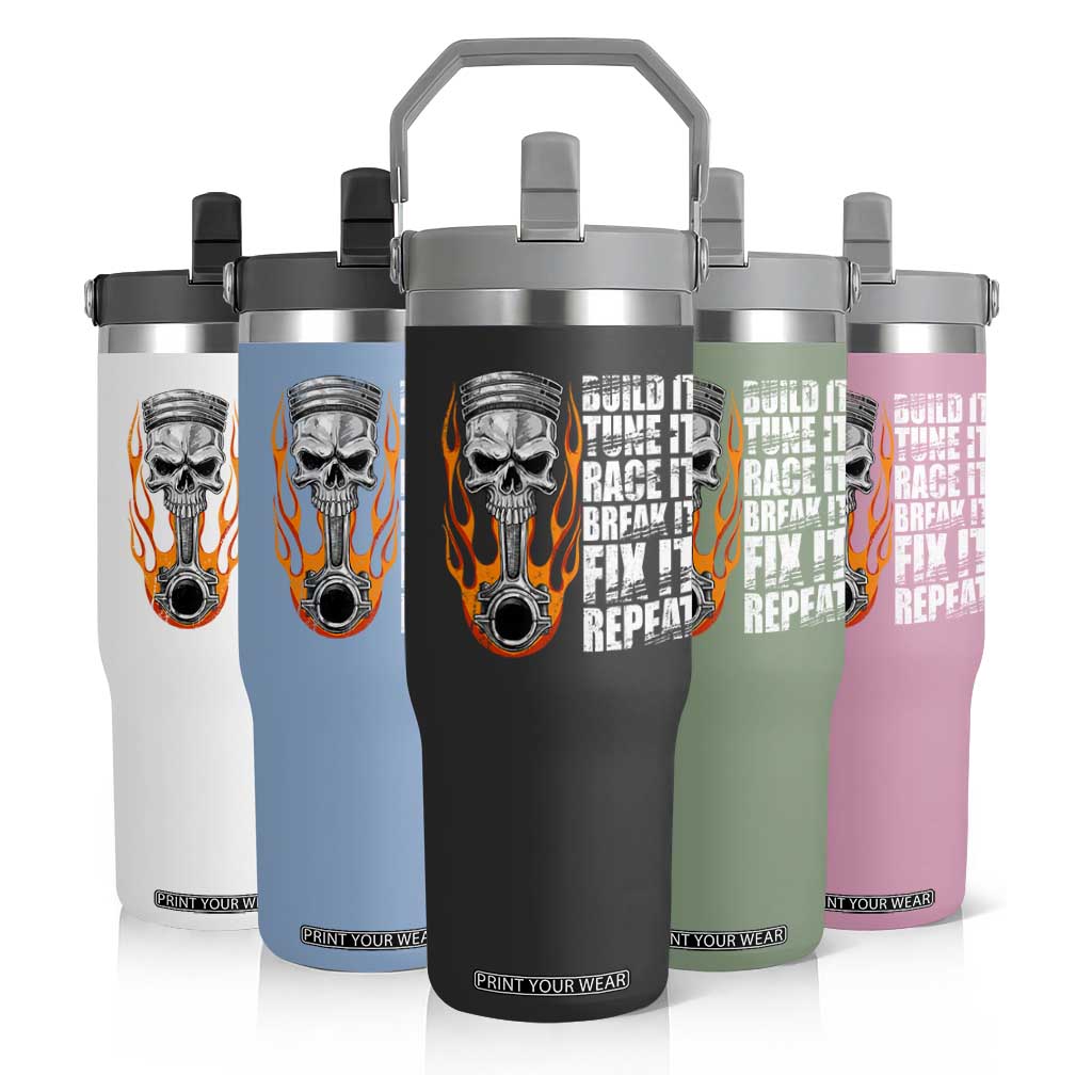 Racing Car Flip Straw Tumbler Build It Tune It Race It Break It TS09 Print Your Wear