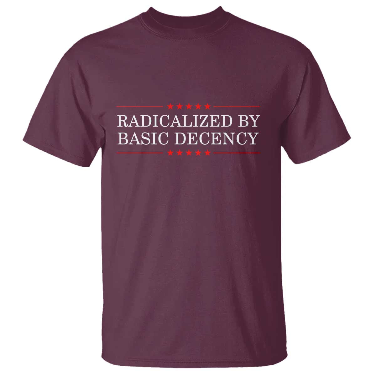 Radicalized By Basic Decency T Shirt Feminist Activist Protest TS10 Maroon Print Your Wear