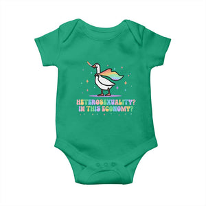 Rainbow Goose Heterosexuality in This Economy Baby Onesie LGBTQ Lesbian Pride TS10 Irish Green Print Your Wear