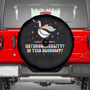 Rainbow Goose Heterosexuality in This Economy Spare Tire Cover LGBTQ Lesbian Pride TS10 Black Print Your Wear