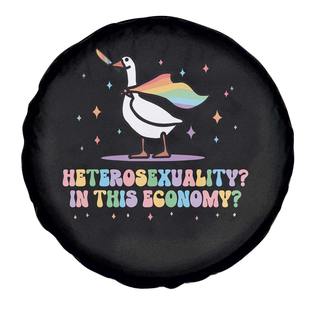 Rainbow Goose Heterosexuality in This Economy Spare Tire Cover LGBTQ Lesbian Pride TS10 Print Your Wear