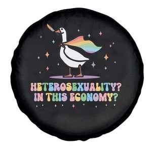Rainbow Goose Heterosexuality in This Economy Spare Tire Cover LGBTQ Lesbian Pride TS10 Print Your Wear