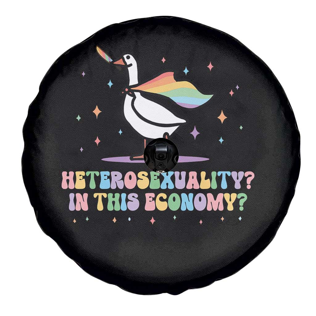 Rainbow Goose Heterosexuality in This Economy Spare Tire Cover LGBTQ Lesbian Pride TS10 Print Your Wear