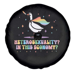 Rainbow Goose Heterosexuality in This Economy Spare Tire Cover LGBTQ Lesbian Pride TS10 Print Your Wear