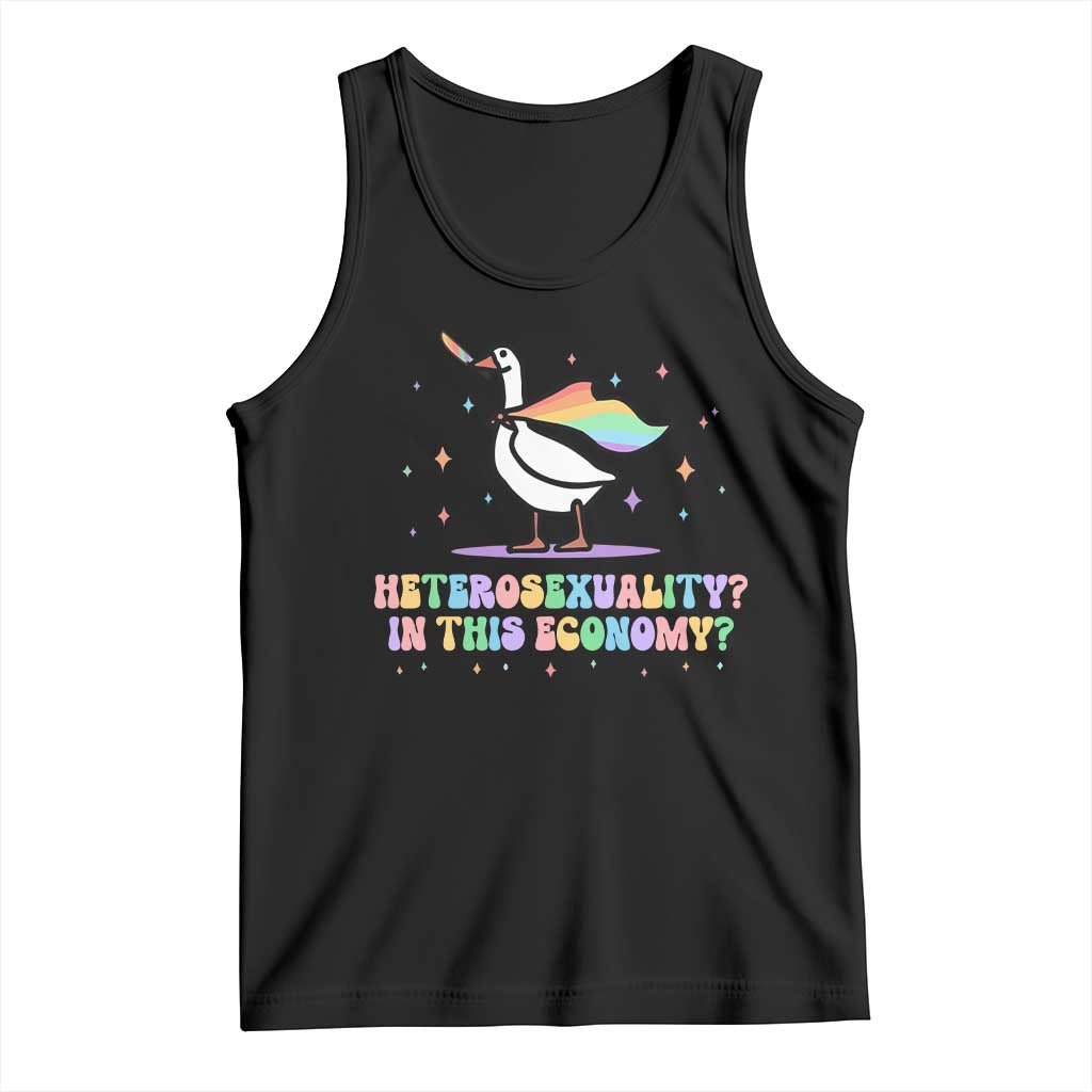 Rainbow Goose Heterosexuality in This Economy Tank Top LGBTQ Lesbian Pride TS10 Black Print Your Wear