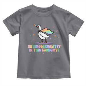 Rainbow Goose Heterosexuality in This Economy Toddler T Shirt LGBTQ Lesbian Pride TS10 Charcoal Print Your Wear