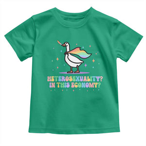 Rainbow Goose Heterosexuality in This Economy Toddler T Shirt LGBTQ Lesbian Pride TS10 Irish Green Print Your Wear
